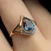 Anillo Gota de Agua Azul